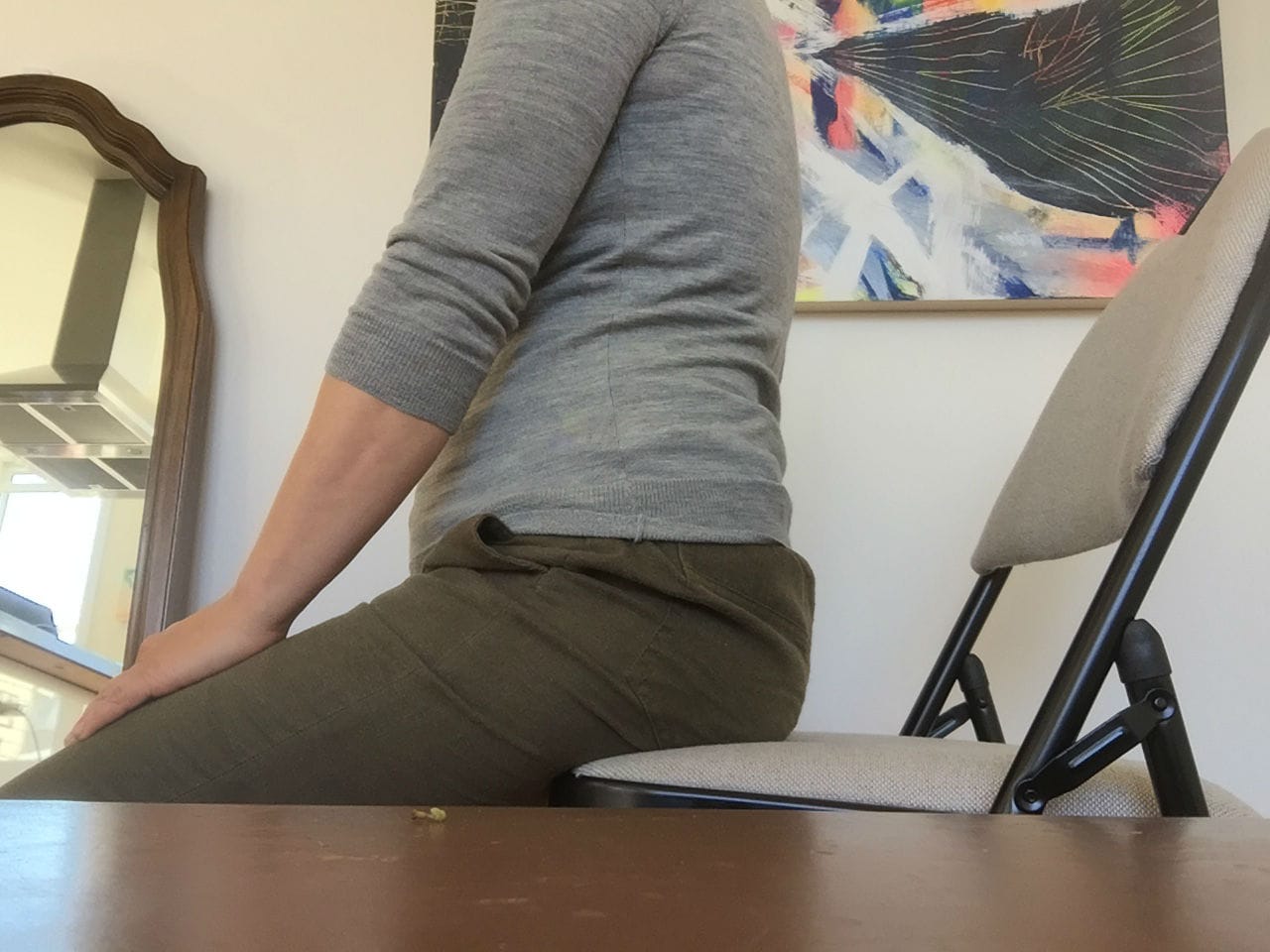Sitting with neutral pelvis